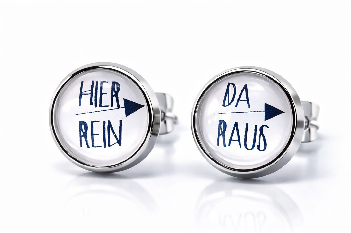 HIER REIN DA RAUS - Edelstahl Ohrstecker