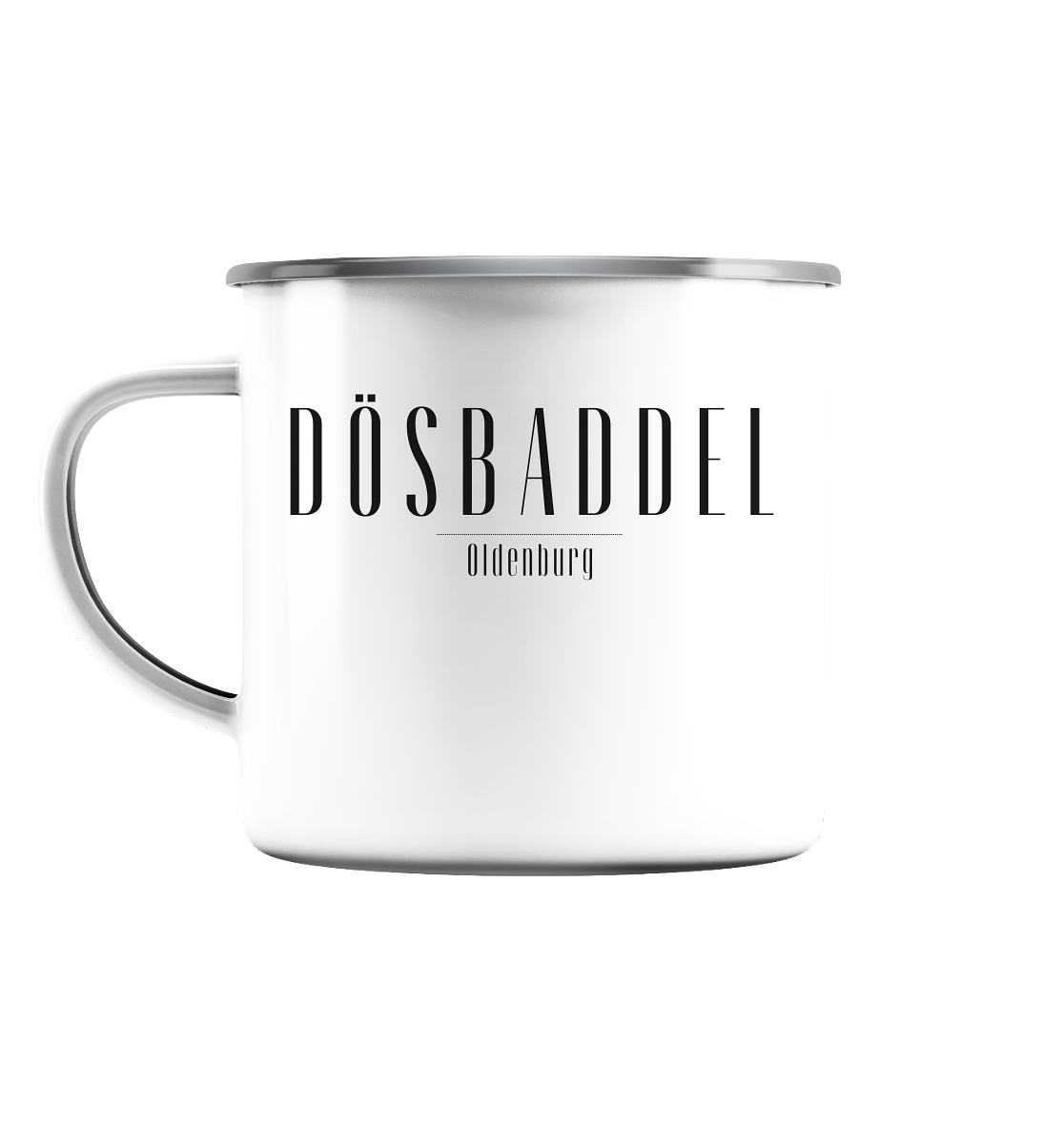 Dösbaddel - Emaille Tasse (Silber)