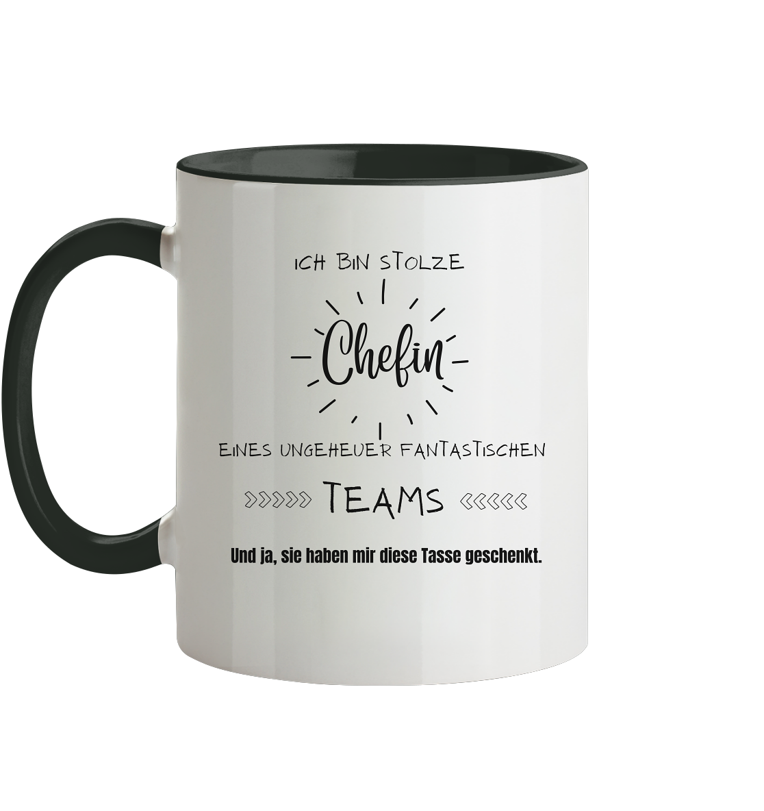 Ich bin stolze Chefin eines ungeheueren Teams. - Tasse zweifarbig