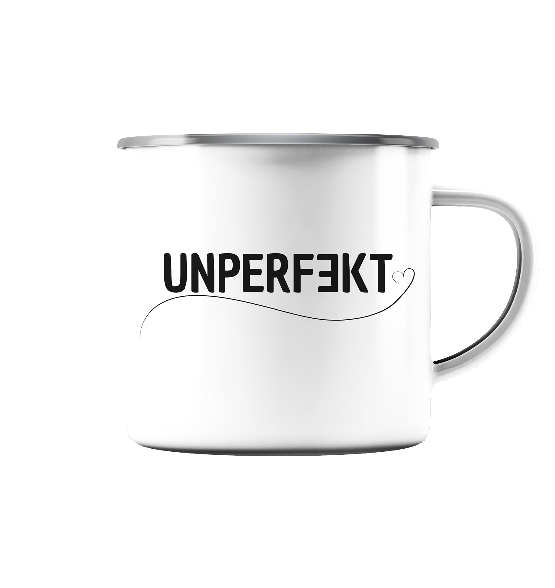 Unperfekt - Emaille Tasse (Silber)