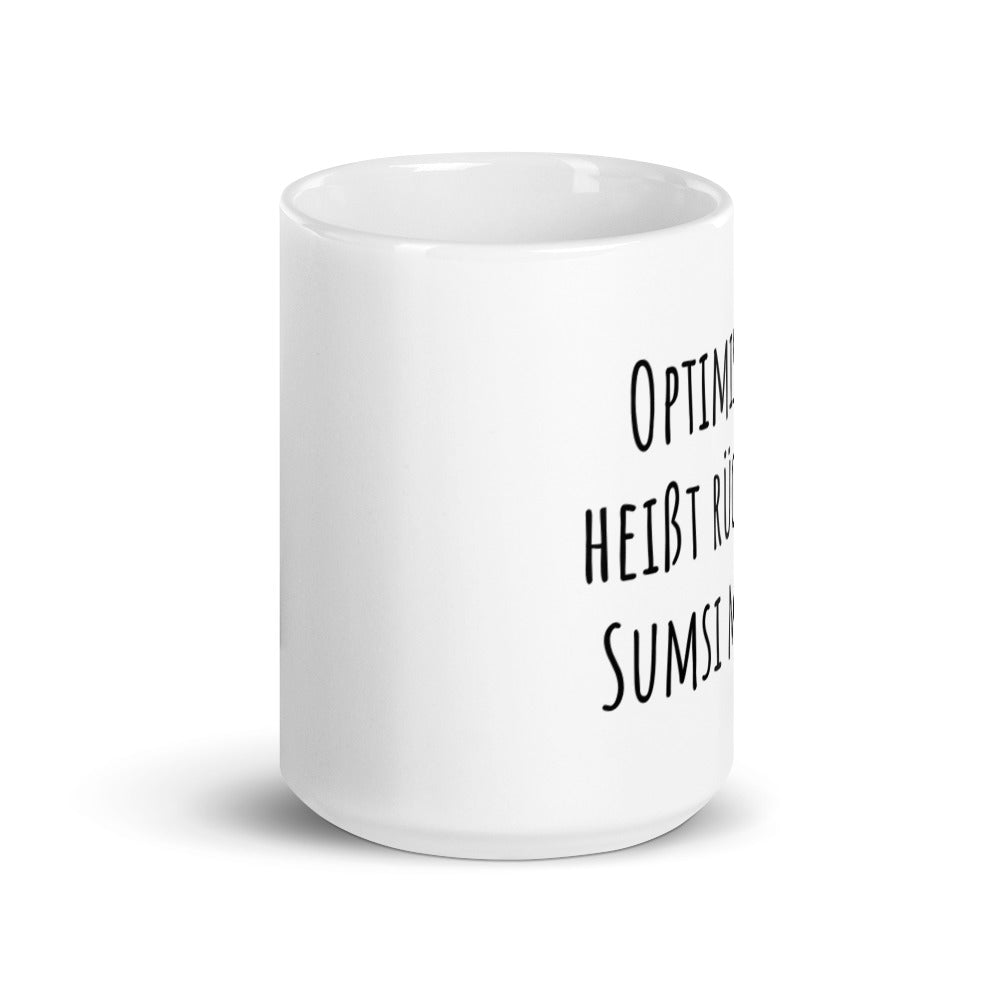 Weiße, glänzende Tasse