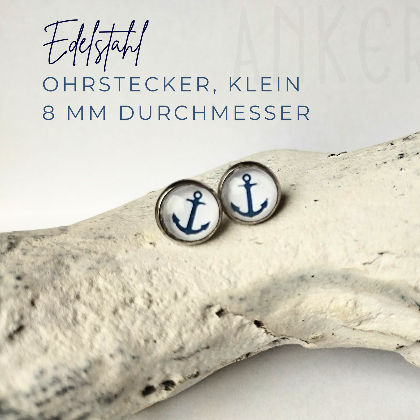 Edelstahl Ohrstecker "Anker", klein