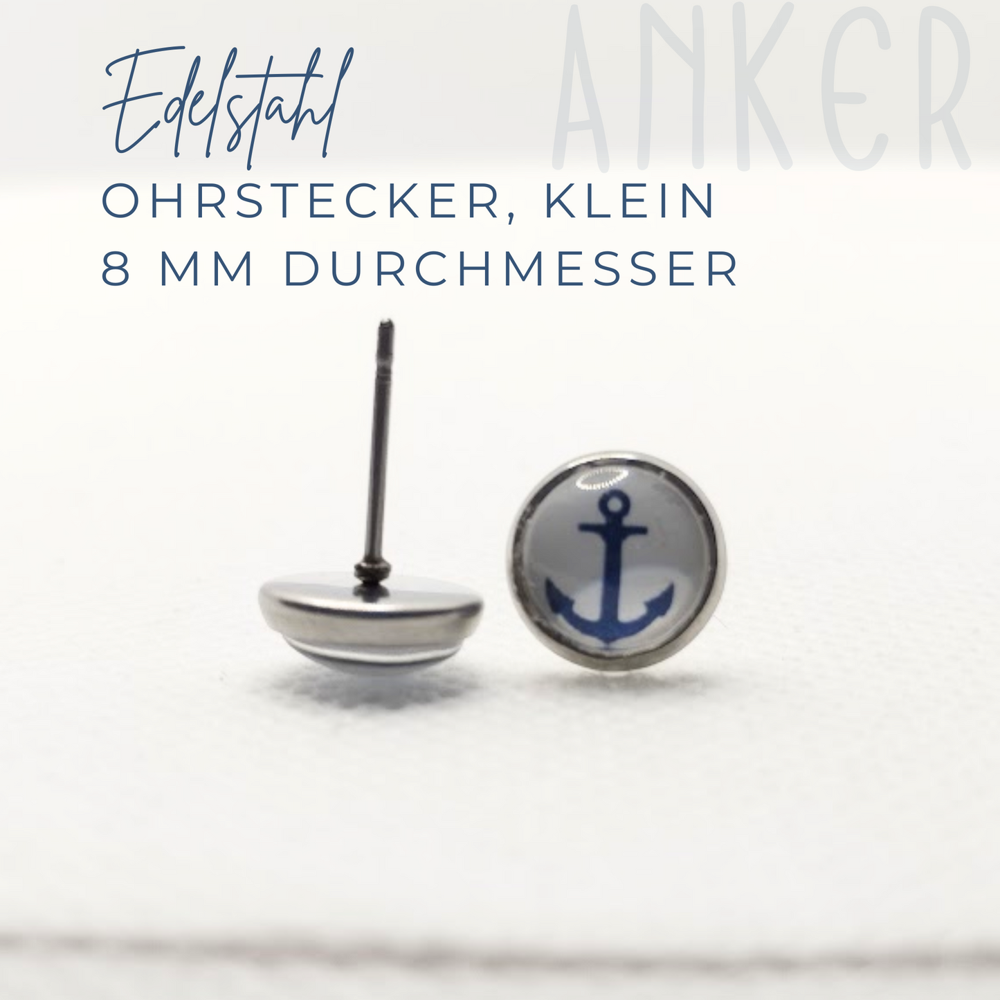 Edelstahl Ohrstecker "Anker", klein