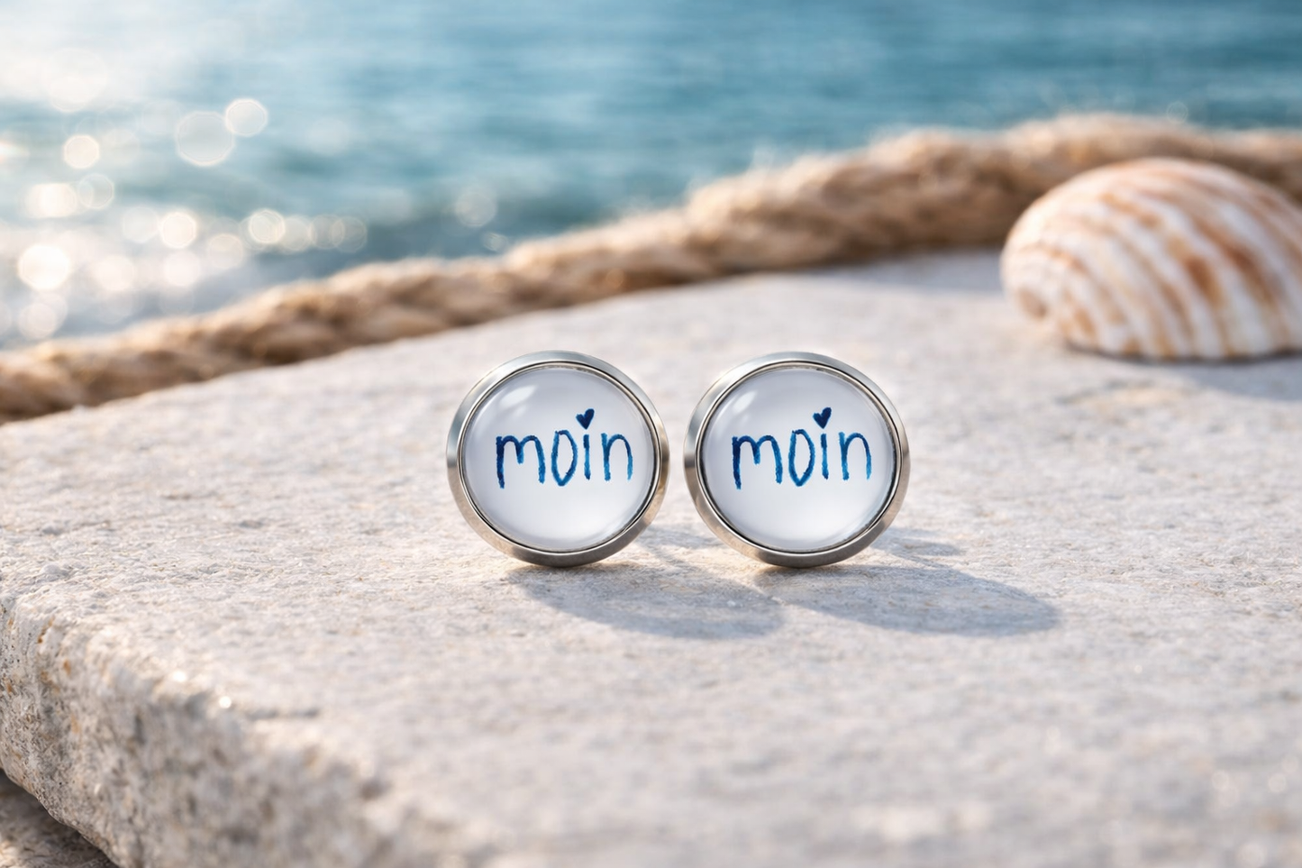 Edelstahl Ohrstecker "moin", klein