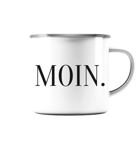 Moin. - Emaille Tasse (Silber)