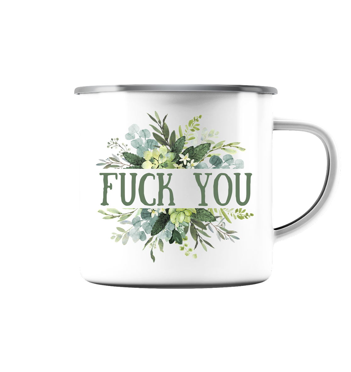FUCK YOU - Emaille Tasse (Silber)