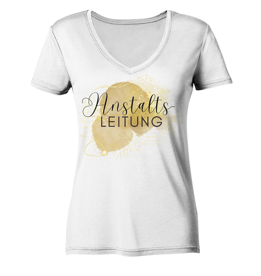 Anstalts-LEITUNG - Ladies Organic V-Neck Shirt