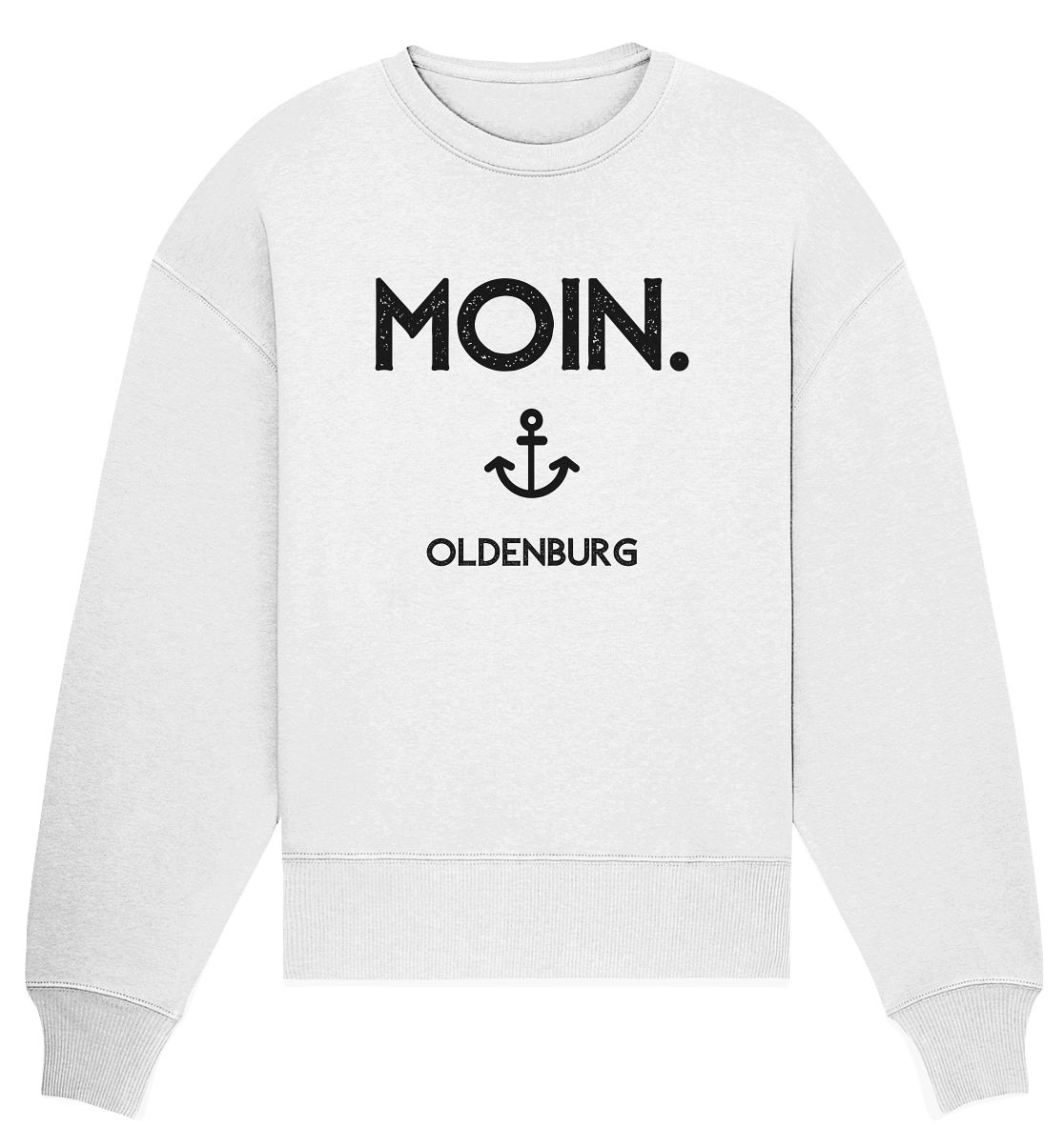 MOIN. Oldenburg - schwarze Schrift - Organic Oversize Sweatshirt
