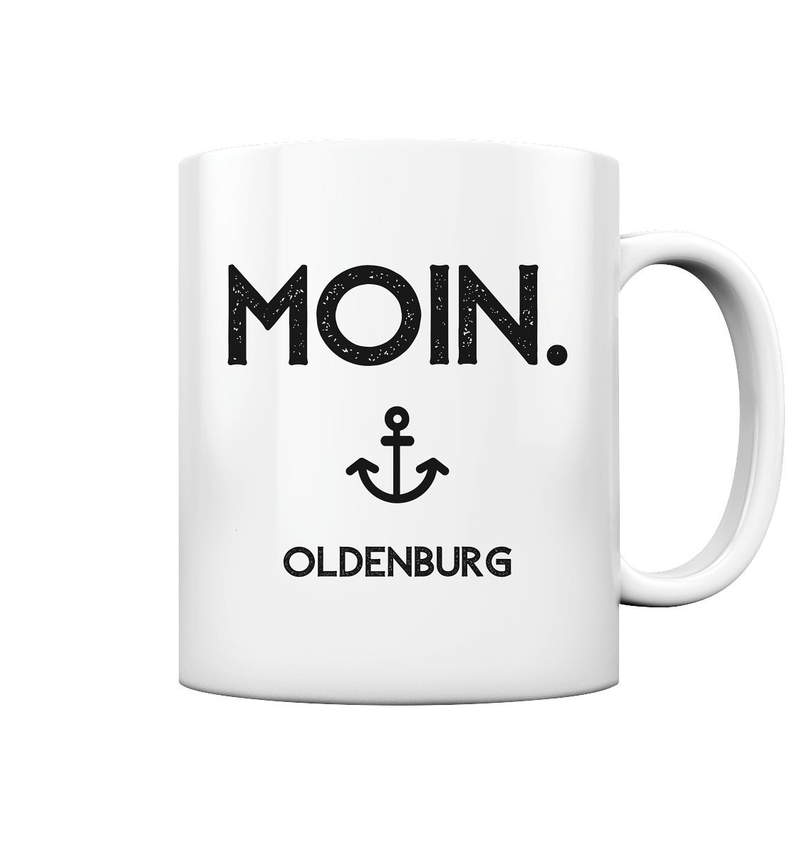 MOIN. Oldenburg - schwarze Schrift - Tasse glossy