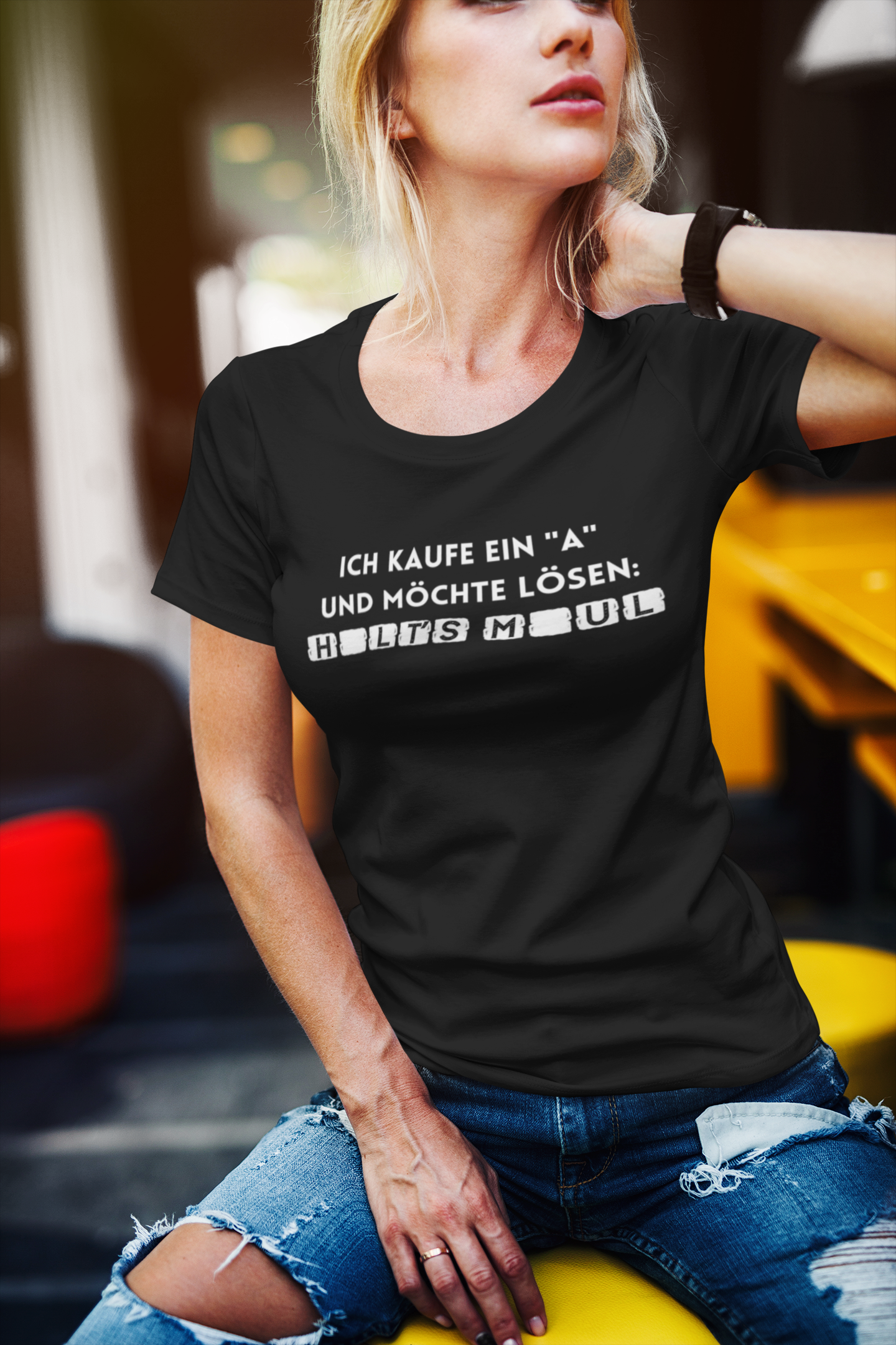 Ích kaufe ein a und möchte lösen: Halt´s Maul - Ladies Premium Shirt –  Lieblingsfrech by AMORIE
